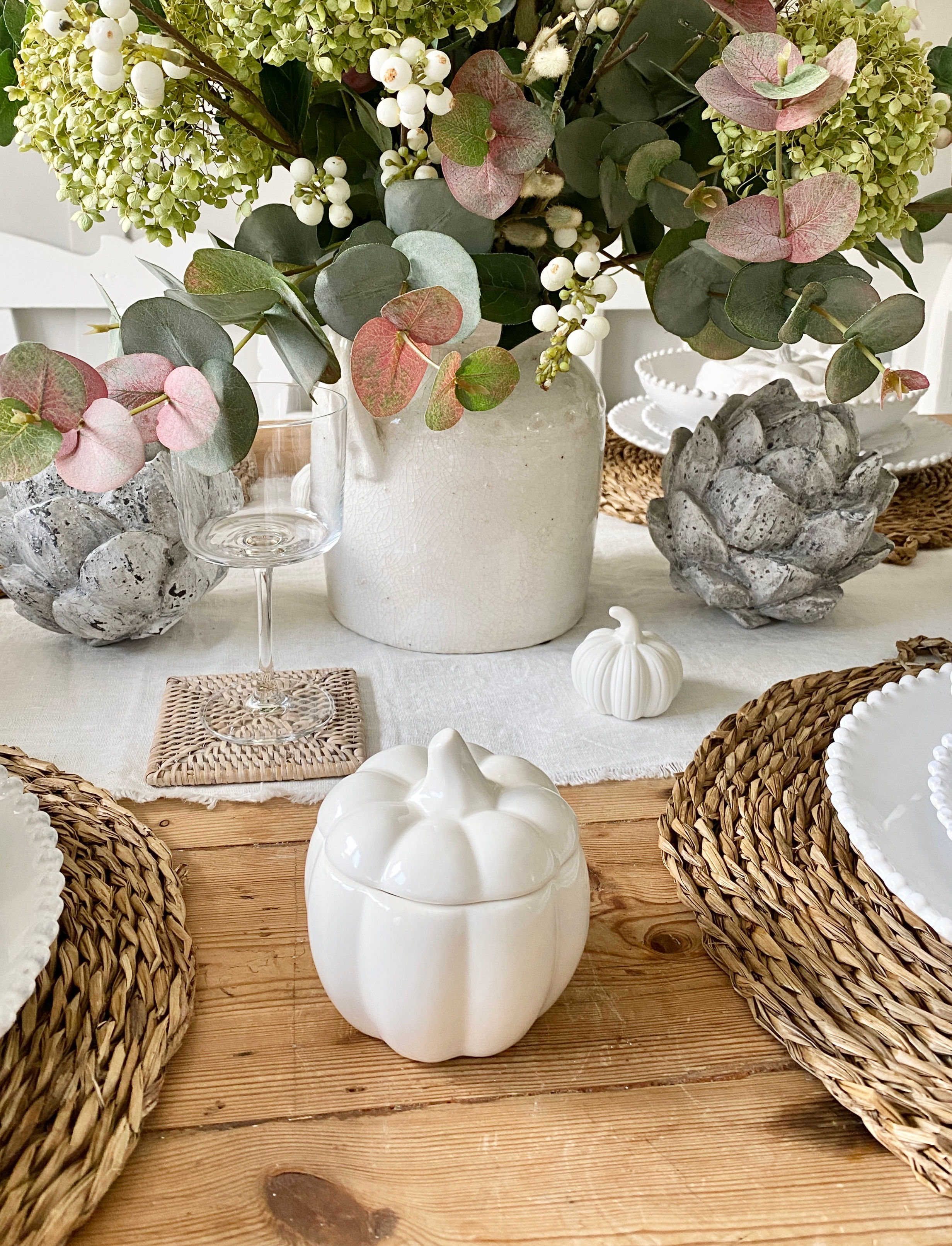 Gloss White Ceramic Pumpkin Jar 9.6cm