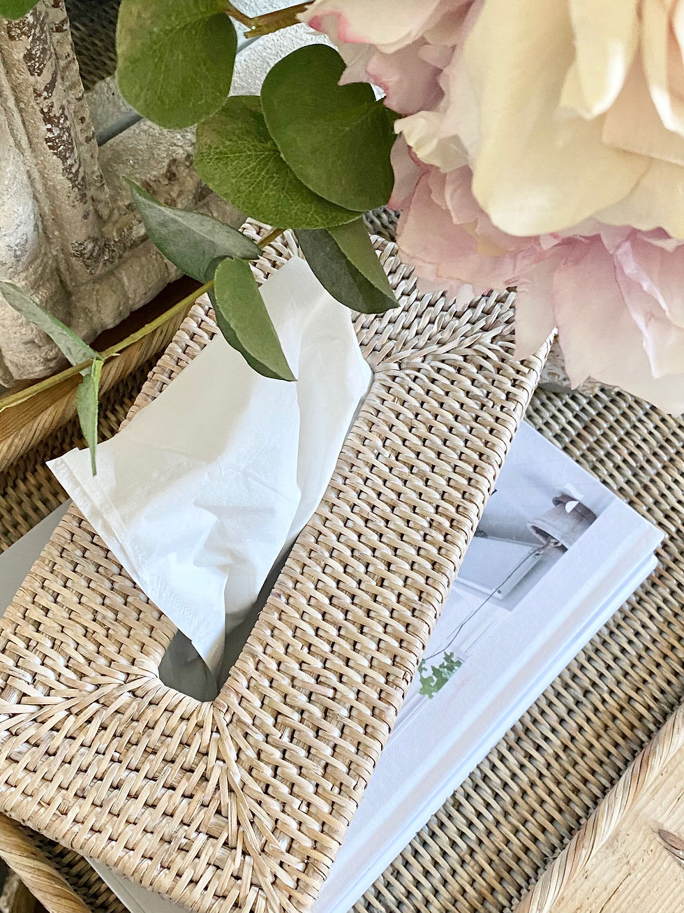 Thumbnail: Natural Whitewash Rattan Tissue Box Cover