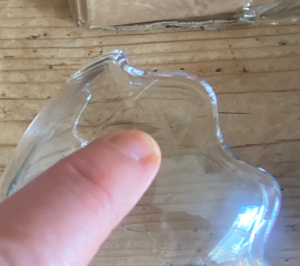 Thumbnail: Large Glass Bunny Ear Jar 21cm SECOND
