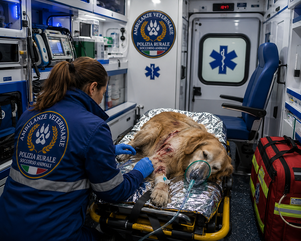 operazione di soccorso ambulanze veterinarie