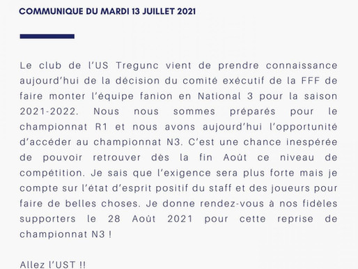 L'UST est repêchée en N3 !