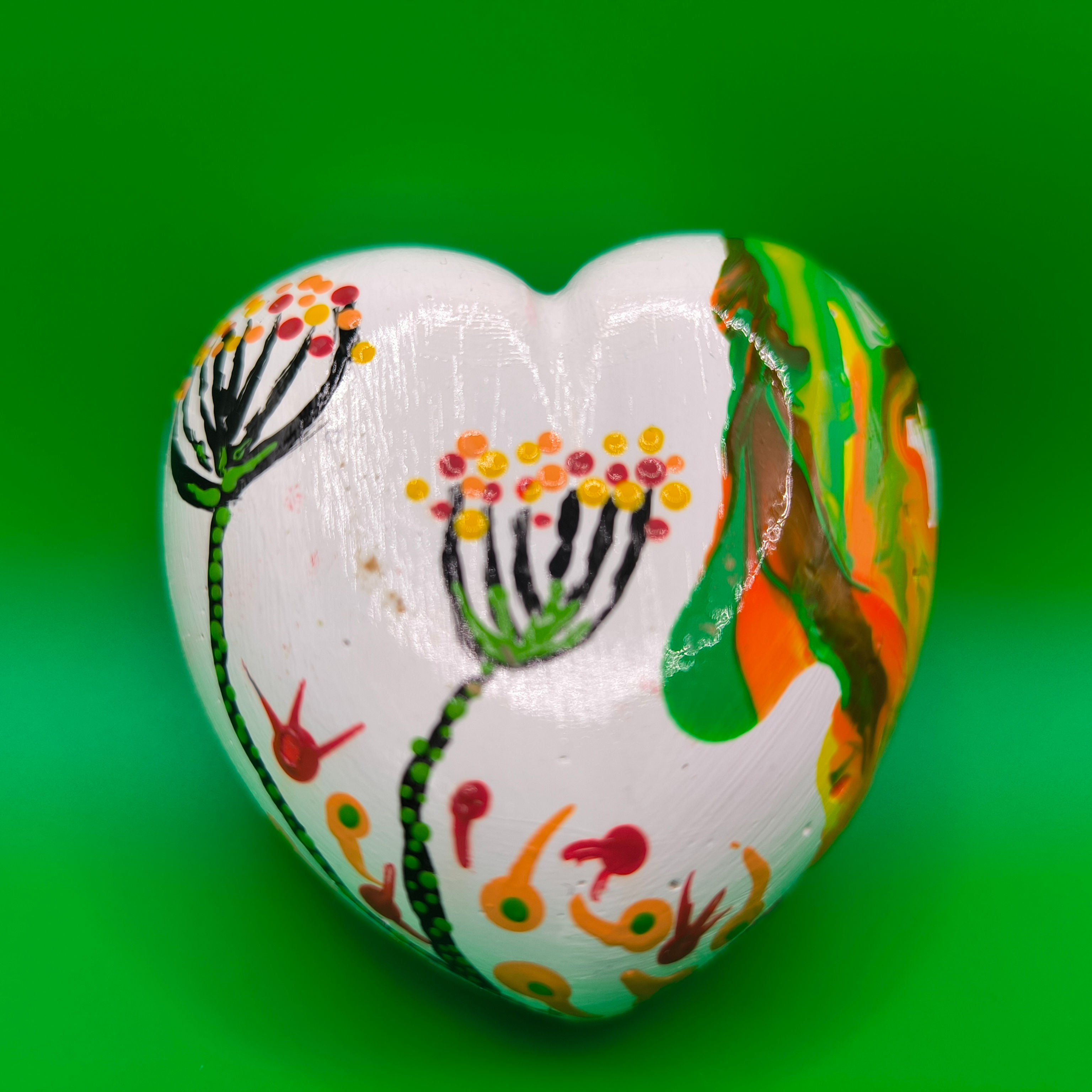 Galet funéraire en coeur