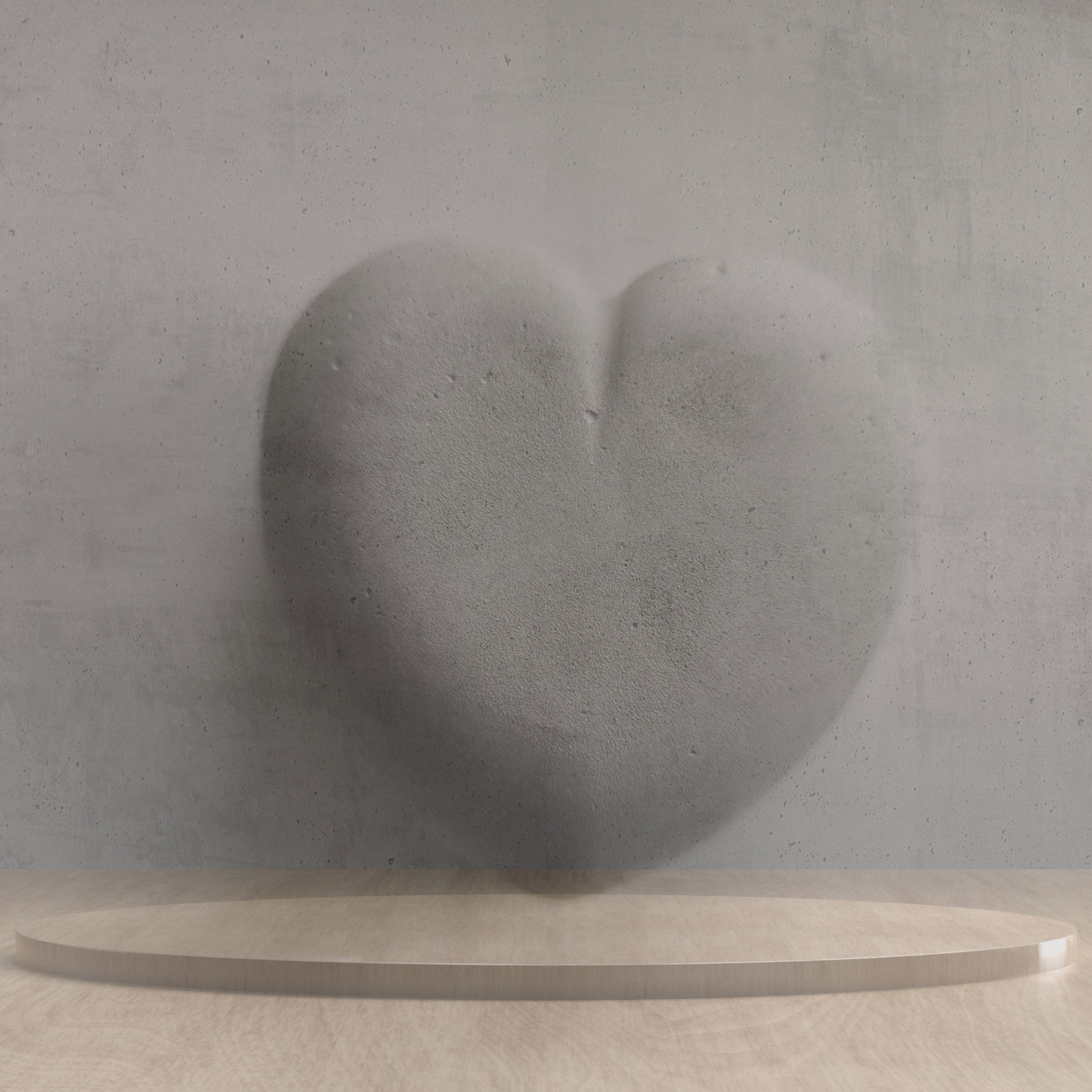 Coeur en béton brut | 6,5 cm