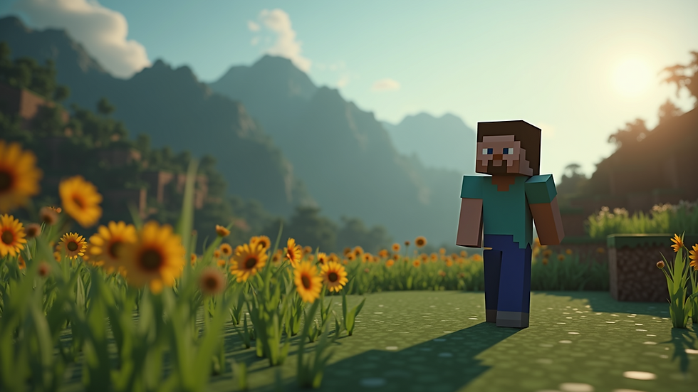 Geniş açılı görünümde Minecraft sunucusu yönetimi