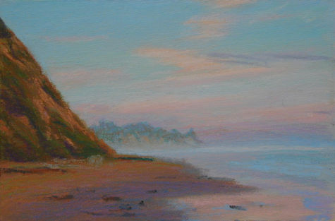 1139. From Hendry's Beach 8 x 24 oil pastel on board $800