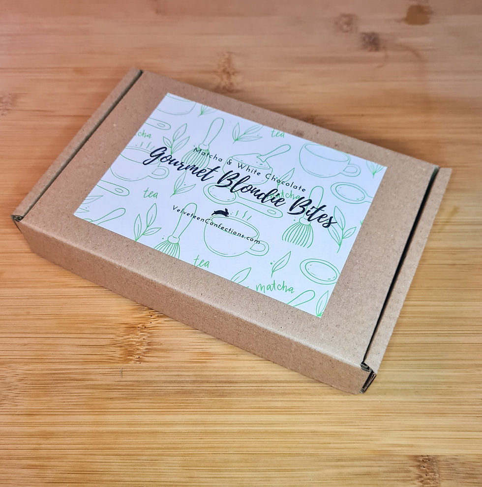 Thumbnail: Matcha & White Chocolate Letterbox Blondie Bites
