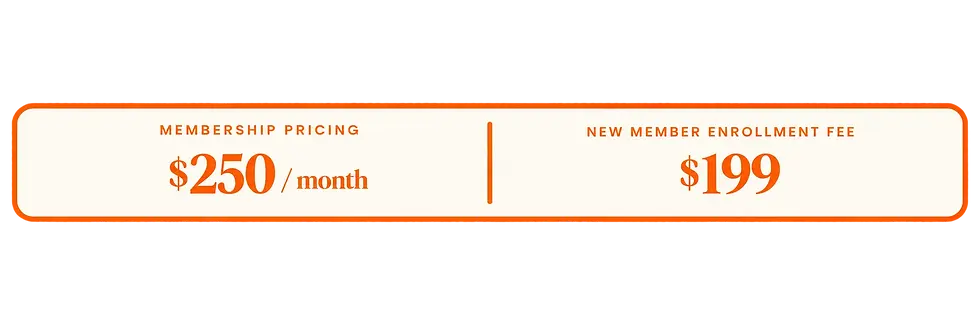 Graphic design banner featuring minimalist typography including the text "ING", "Month", and "NEW ME" separated by a vertical line. It has a clean, bold aesthetic with orange text on a cream background.
