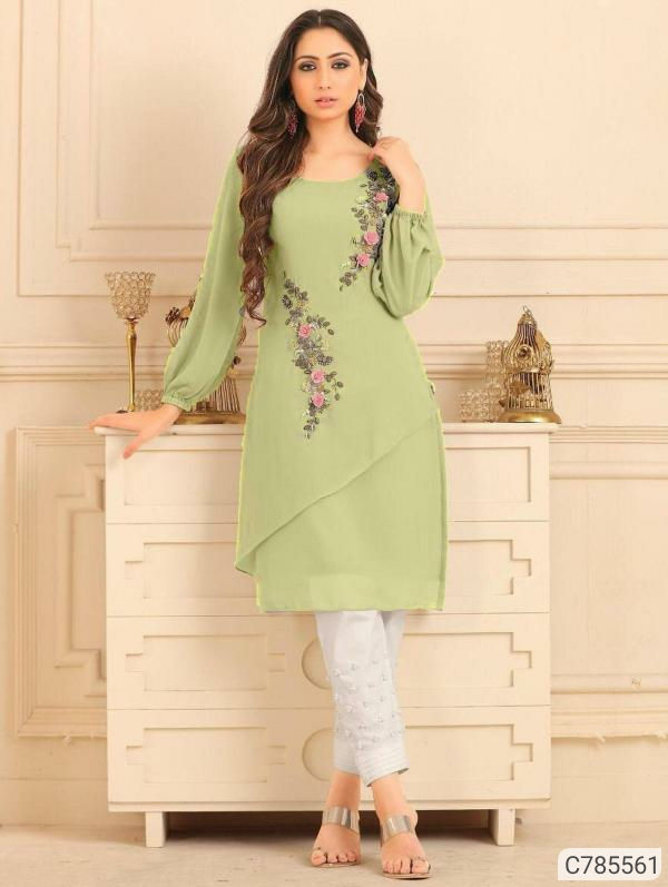 Thumbnail: Elegant Cotton Chikankari Kurta Bottom Set(PR78) 