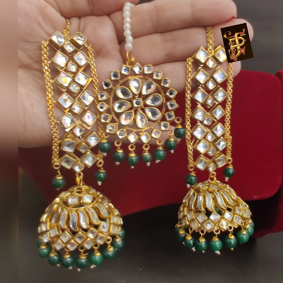 Thumbnail: Earrings with Mang tikka (HS4S) 