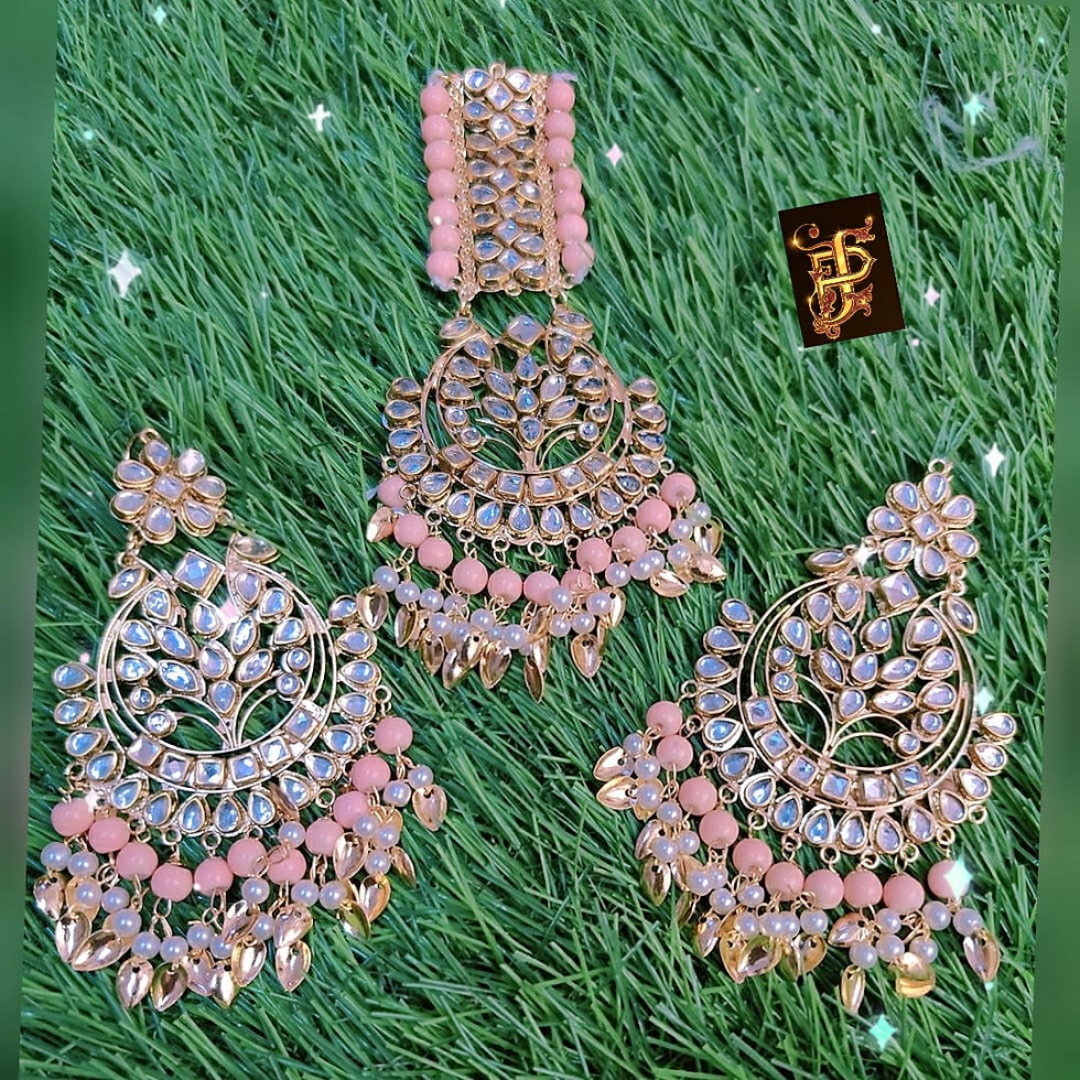 Thumbnail: Earrings with Mang tikka (HS55S) 