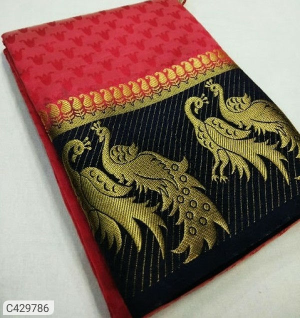 Thumbnail:  Peacock design Cotton Silk Saree (PR73F) 