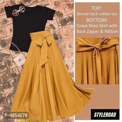 Crepe Skirt With Top (PR73F)