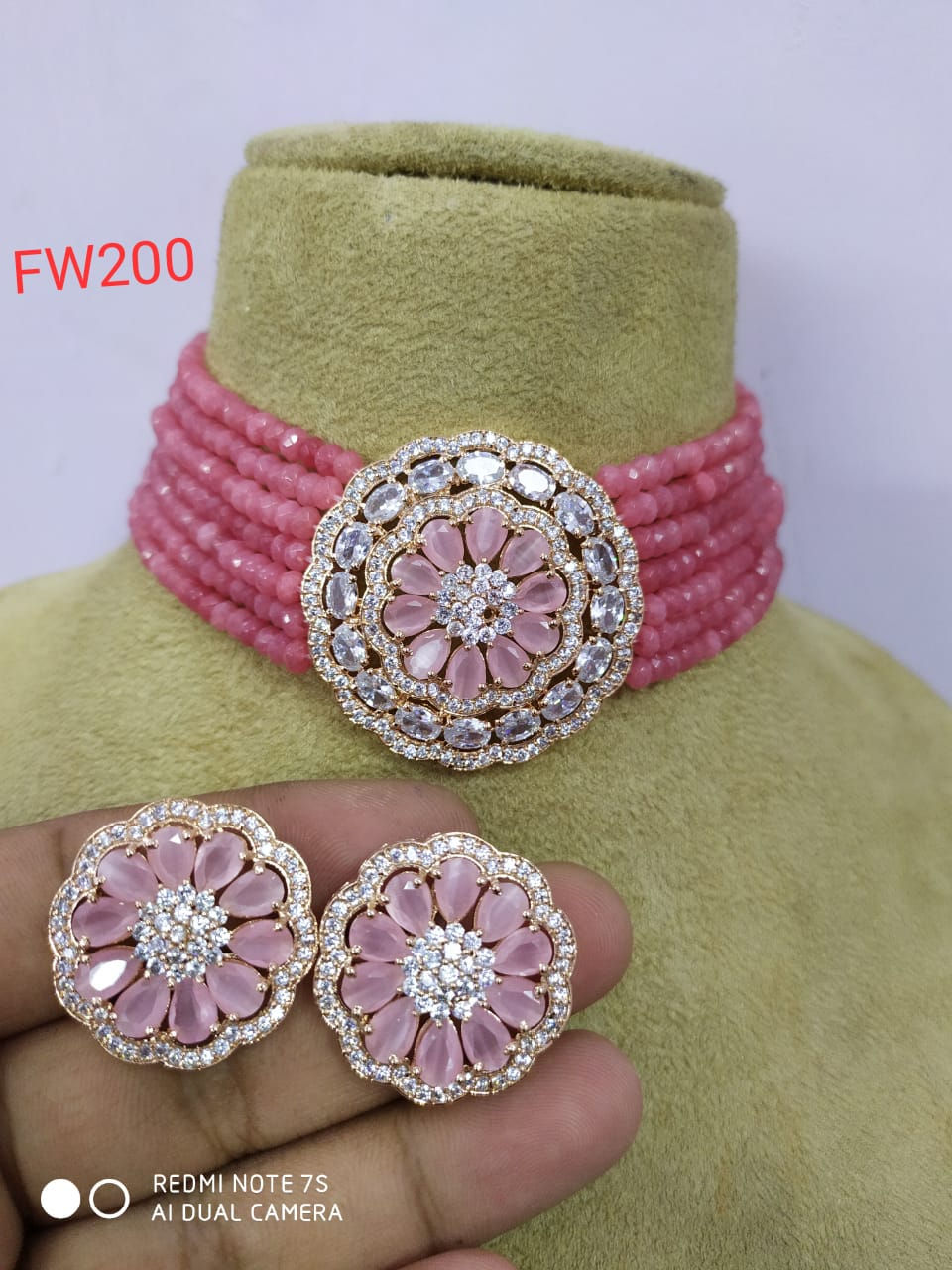 Thumbnail: Choker Necklace Set (AN8S) 