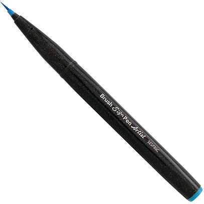 Pentel Arts Brush Sign Pen Artist Ultra Fine Tip - Sky Blue