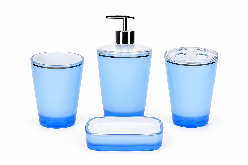 Thumbnail: Ocean Blue Acrylic 4-Piece Bathroom Accessory Set