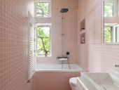 A Pink Bathroom Pays Homage To Berlin's Vintage Art Scene