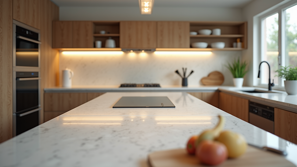 Eye-level view of a beautifully designed modern kitchen