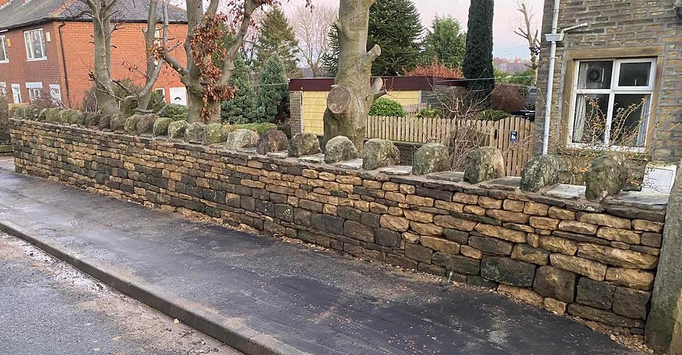 Another view of the recent dry stone wall.