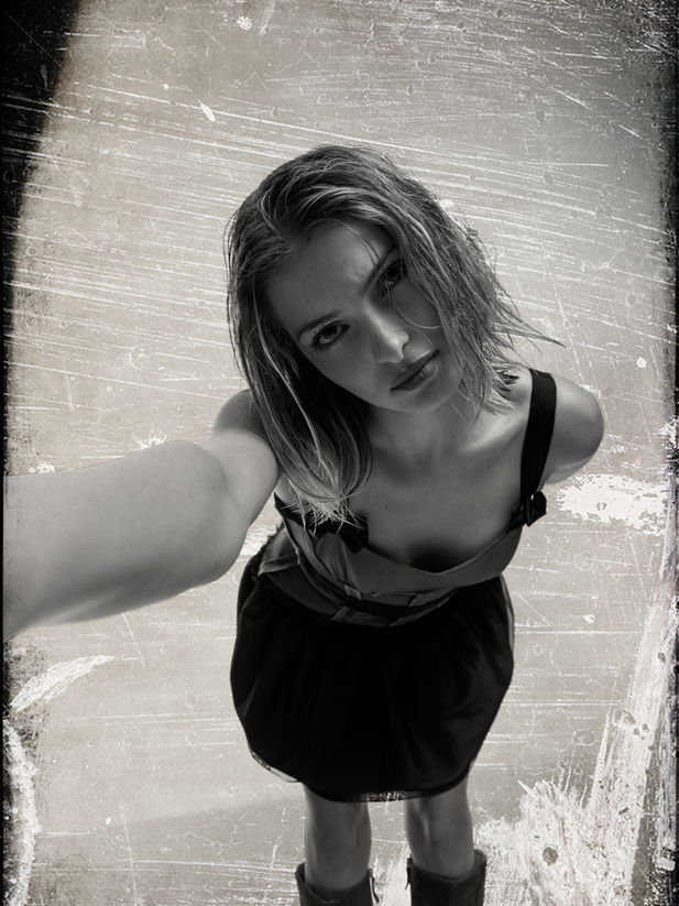 Model test photoshoot Toronto, dramatic studio lighting, black and white photography