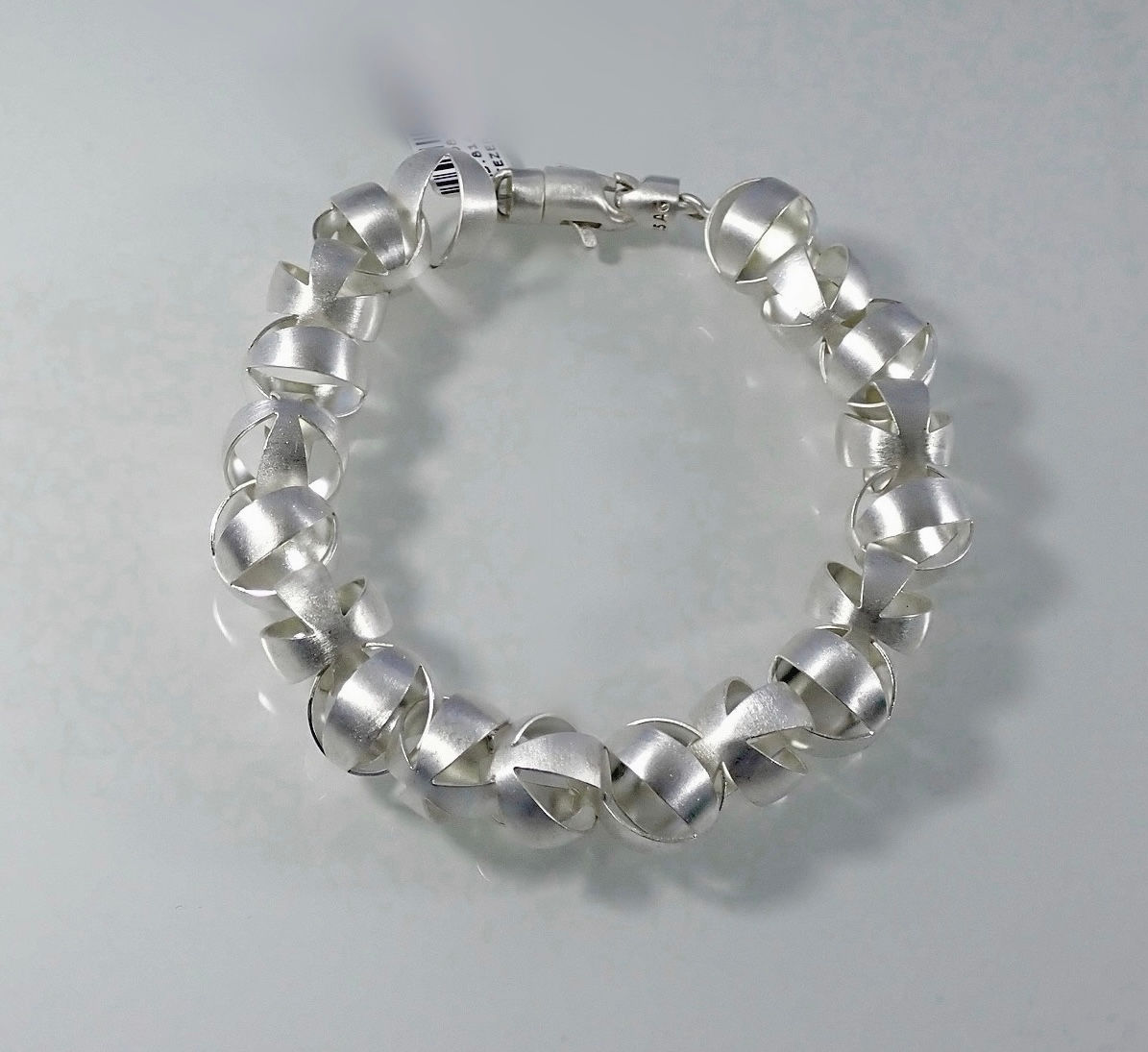 Tezer Pierced Ball Satin Finish Sterling Silver Bracelet