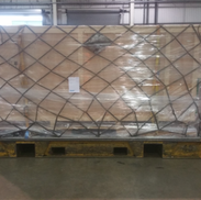 Racing Car packing inside wooden case and secured on airline pallet