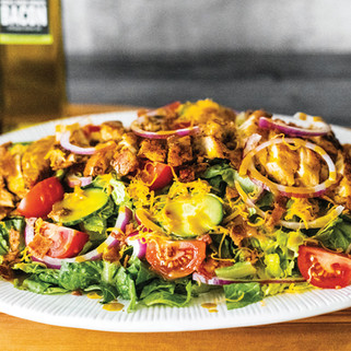 Pan Fried Chicken Salad with Honey Mustard Dressing