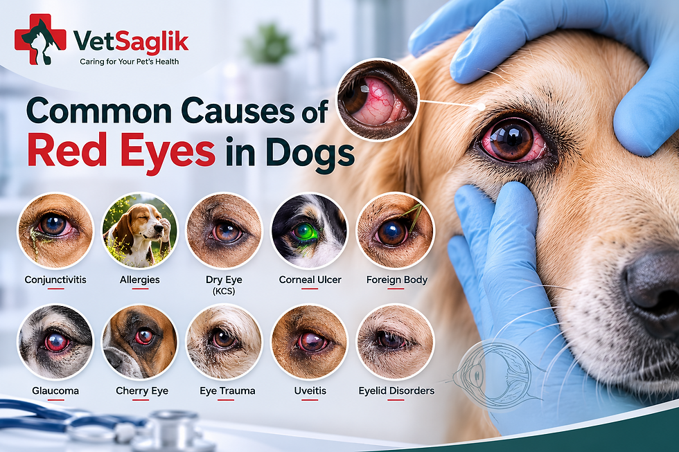 Causes fréquentes des yeux rouges chez les chiens