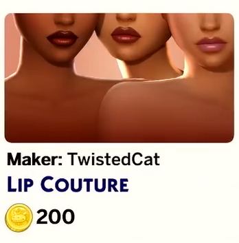Aperçu du contenu Lip Couture créé par TwistedCat dans Les Sims 4.