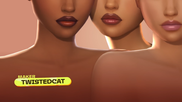 Différentes teintes de lèvres du contenu Lip Couture créé par TwistedCat dans Les Sims 4.
