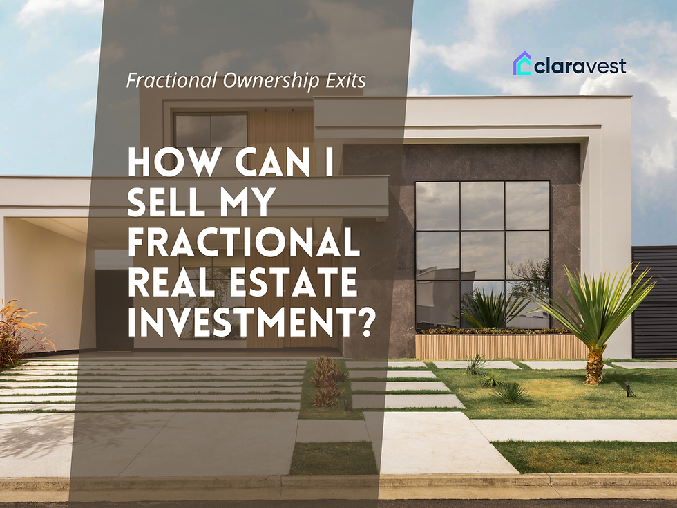 How can I sell my fractional real estate investment?
