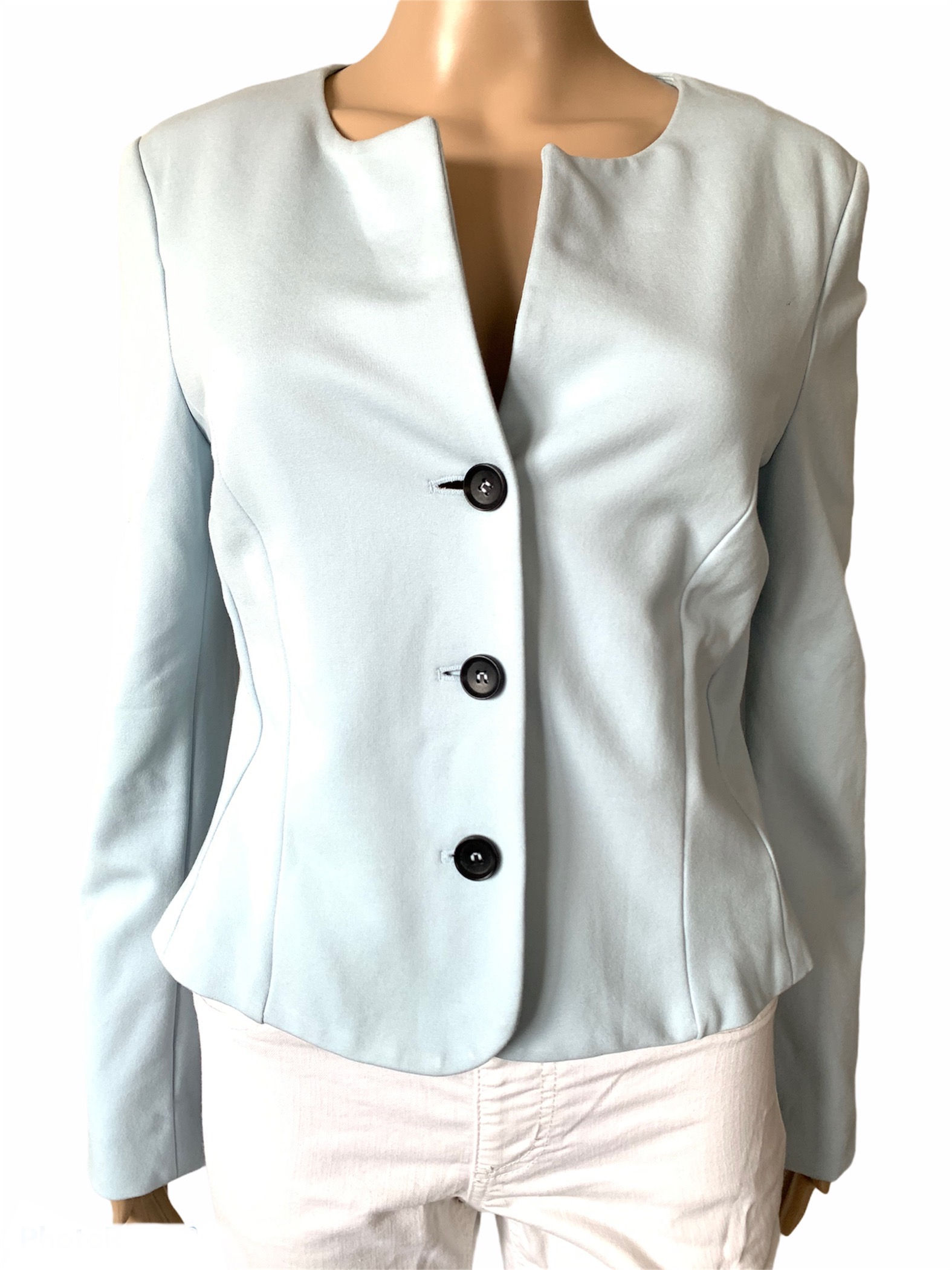 Blauer Baumwollblazer von Marc Cain, N3