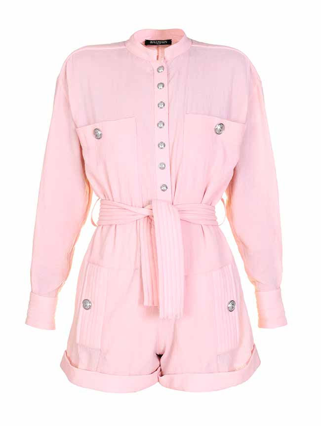 Thumbnail: Balmain, Balmain Pink Cotton Jumpsuit