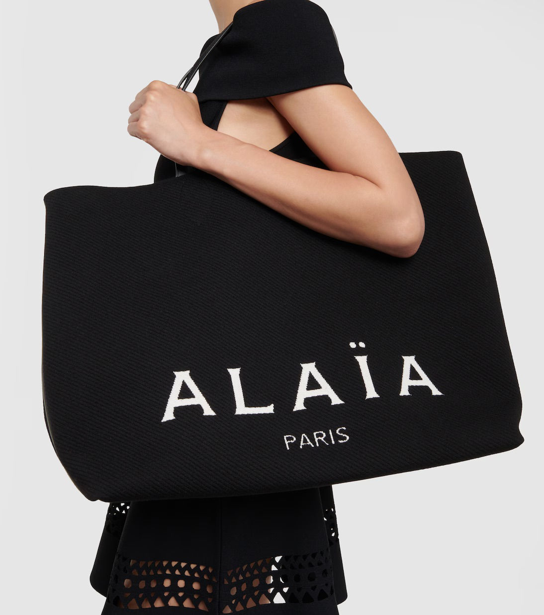 Alaïa Large black knitted tote