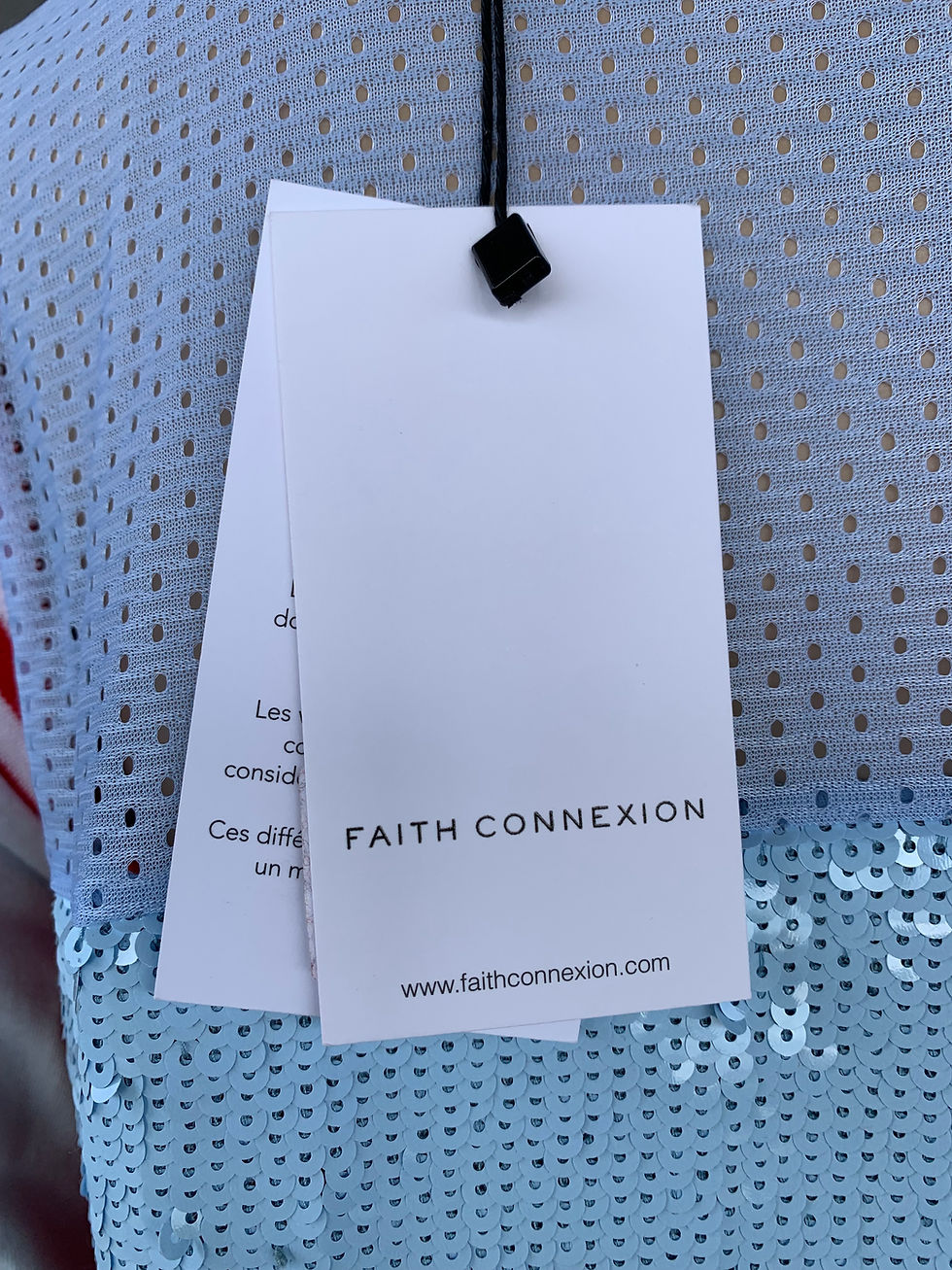 Miniaturbild: FAITH CONNEXION Mini-Trainingskleid, Größe XS, Stretch-Pailletten-Netzeinsätze