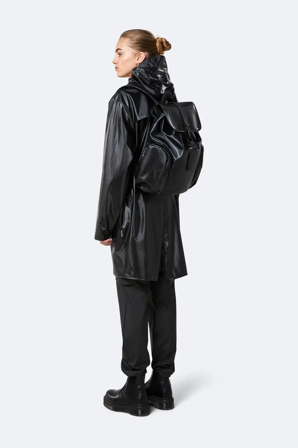 Rucksack RAINS Oversize Shiny Black Unisex