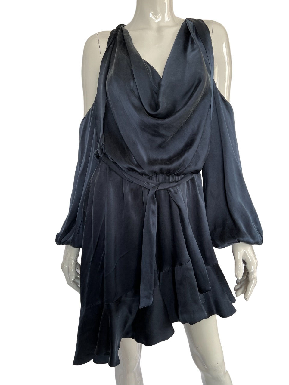Zimmermann silk blue long sleeve mini dress