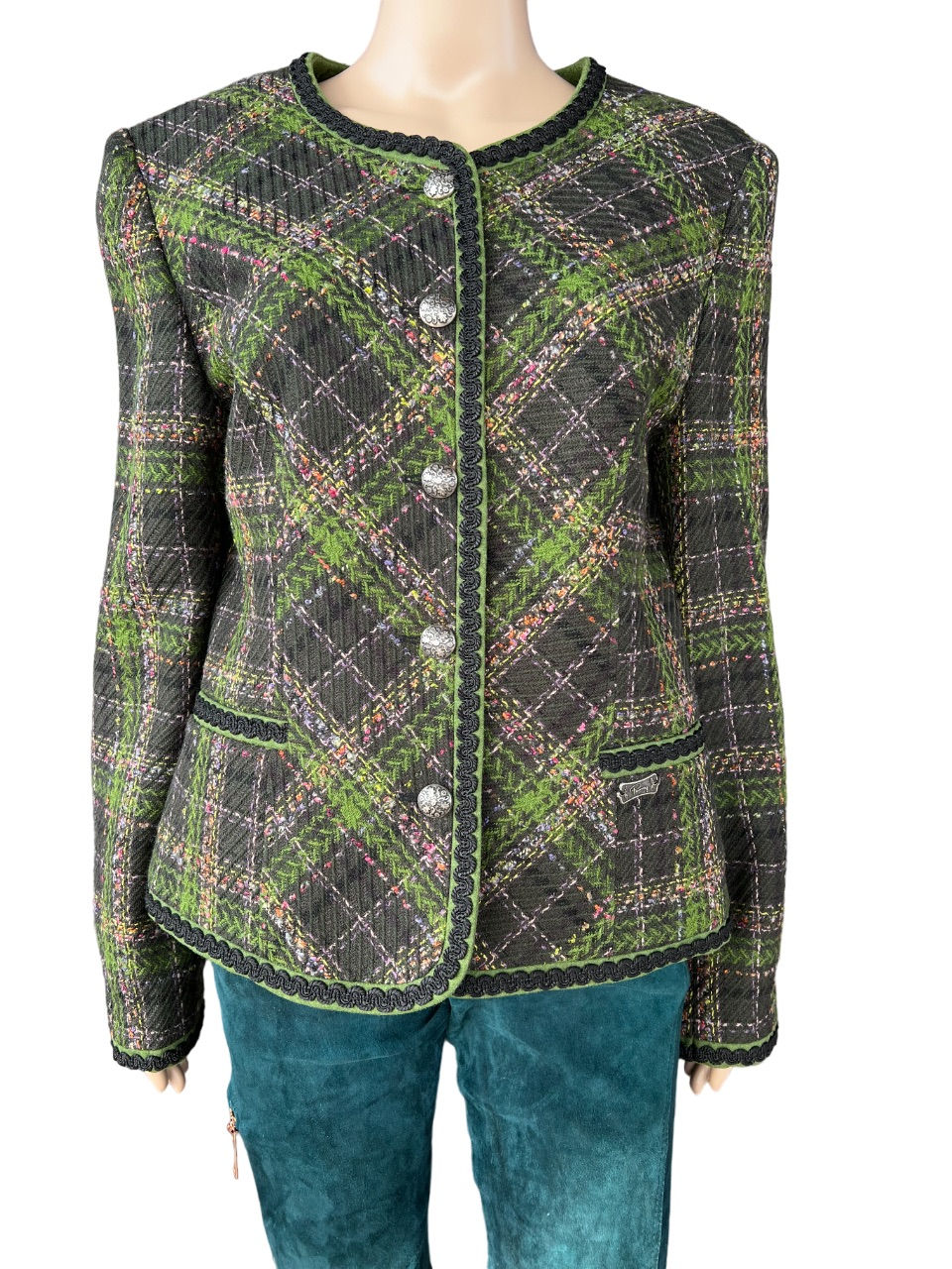 Perry tartan wool blazer
