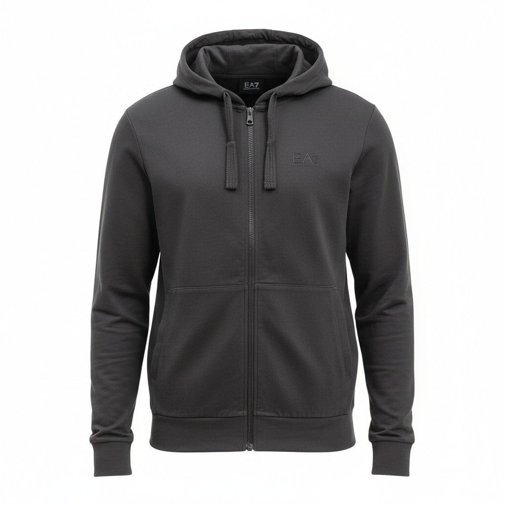 Emporio Armani men's gray zipped sweatshirt