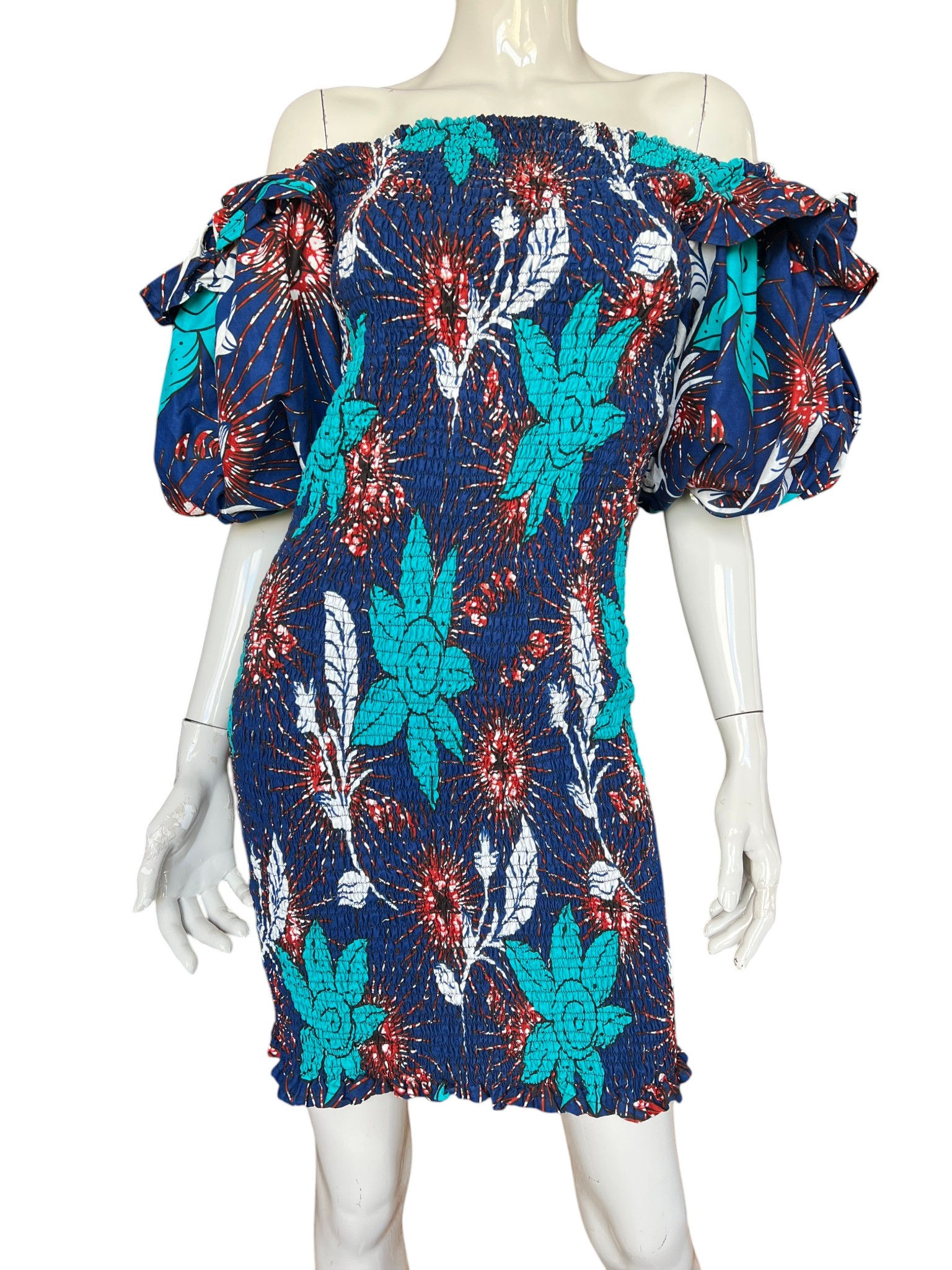 Grass Fields dress with puffed sleeves