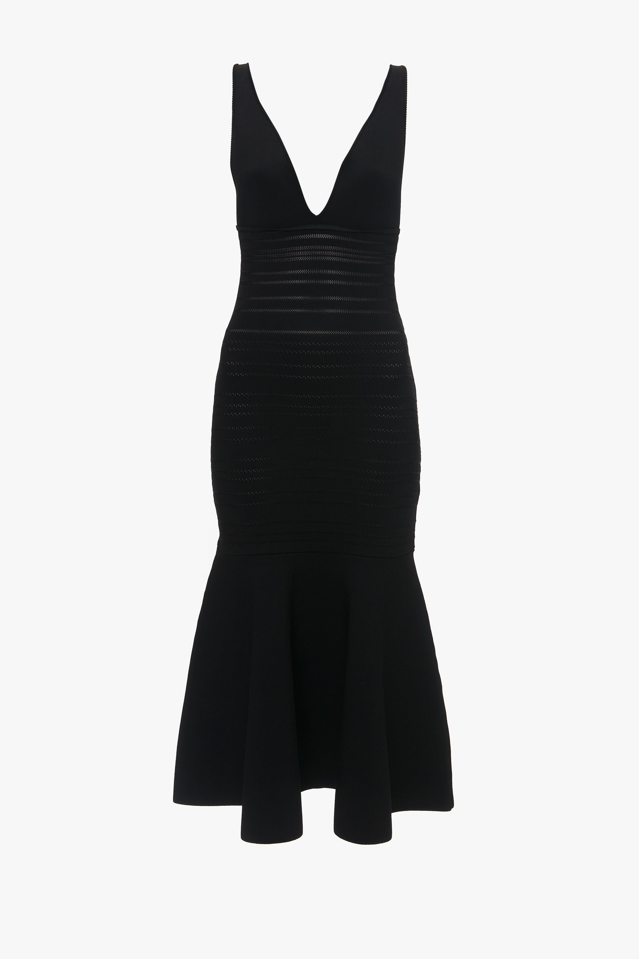 Victoria Beckham Frame Detail Sleeveless Dress in Black