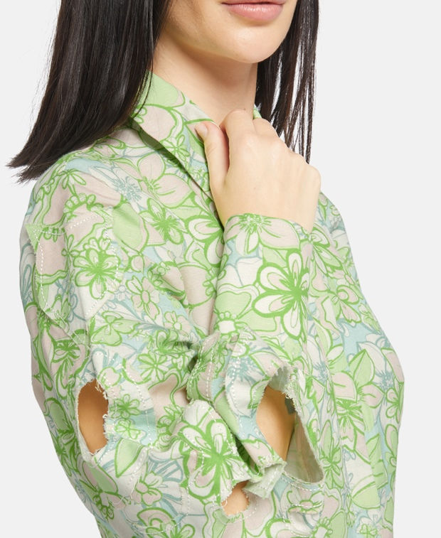 Miniaturbild: C/MEO Collective linen long sleeves green dress
