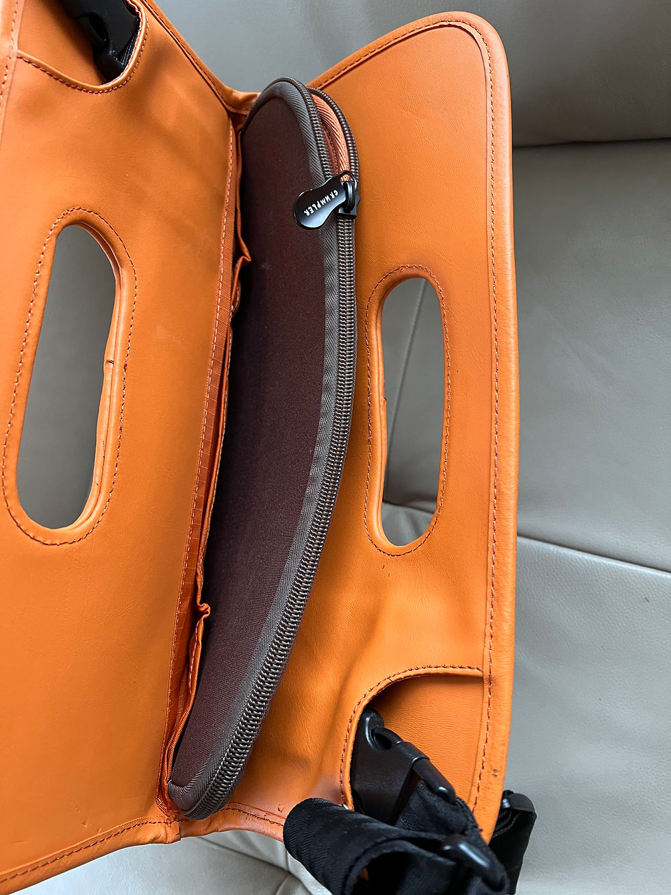 Executive Rice Laptop Leather Orange Bag