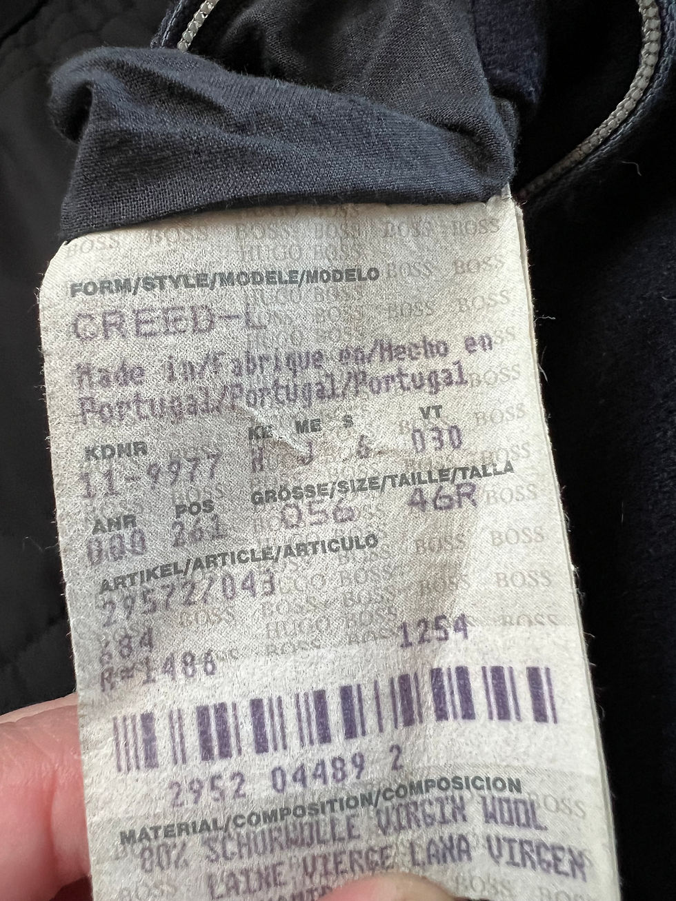 Thumbnail: Hugo Boss wool navy blue zipped   jacket