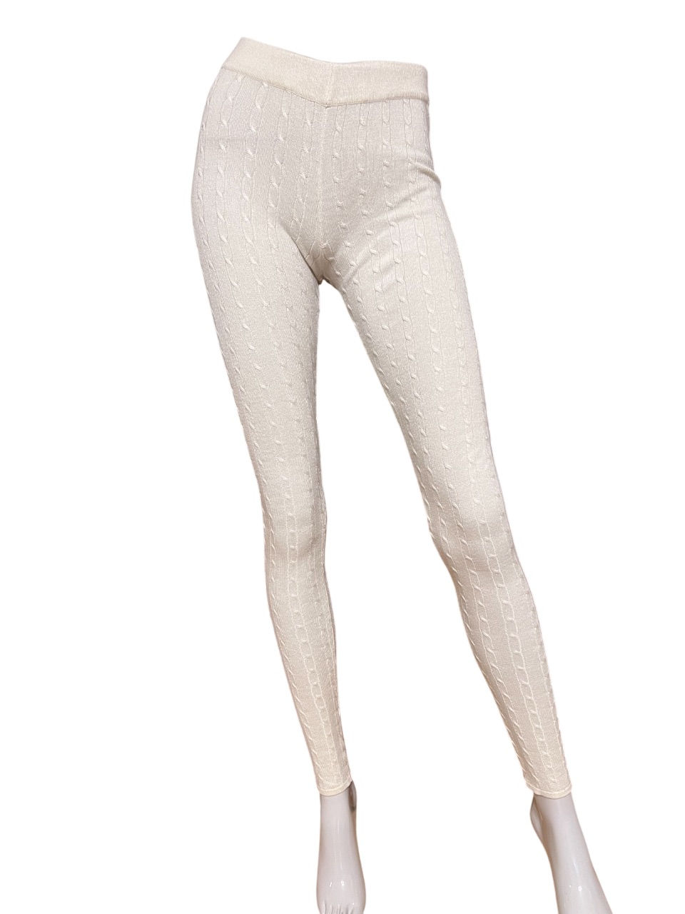 Gina Tricot white knitted leggings