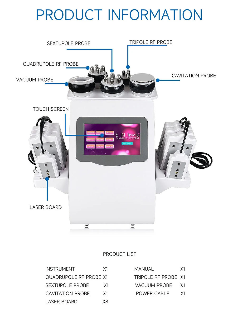 Thumbnail: 6 In 1 30K 40K 60K 80K Ultrasonic Cavitation Machine Weight Loss