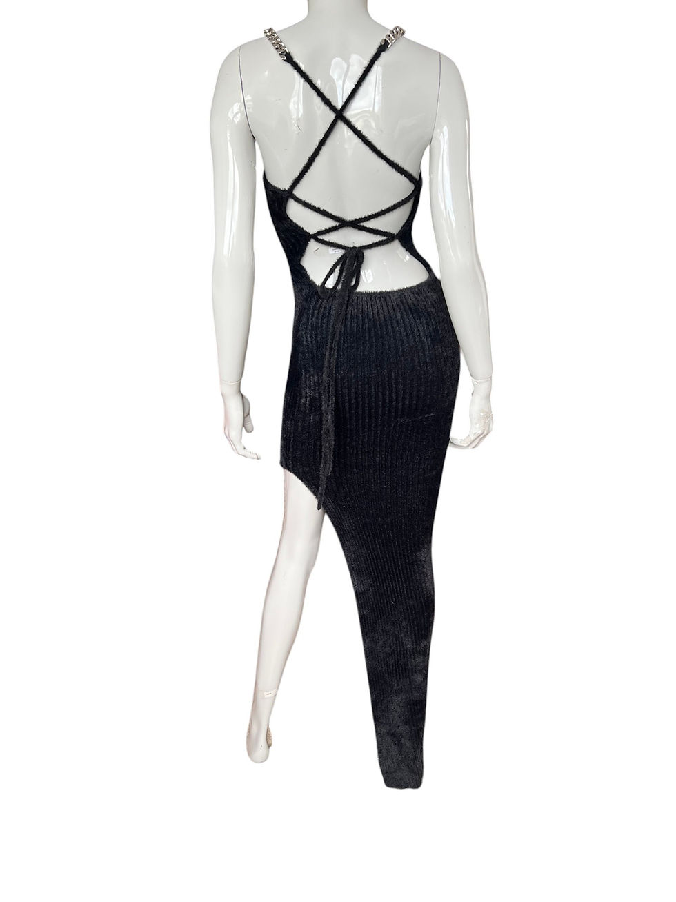Thumbnail: David Koma chain-strap black  dress