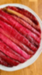 Gâteau Renversé Rhubarbe & Fraise, vu du dessus