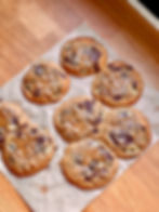 Cookies Banana Bread, à la sortie du four