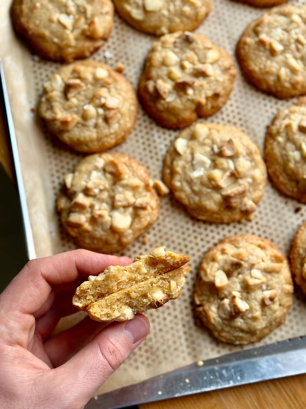 Intérieur Cookies Macadamia Chocolat Blanc