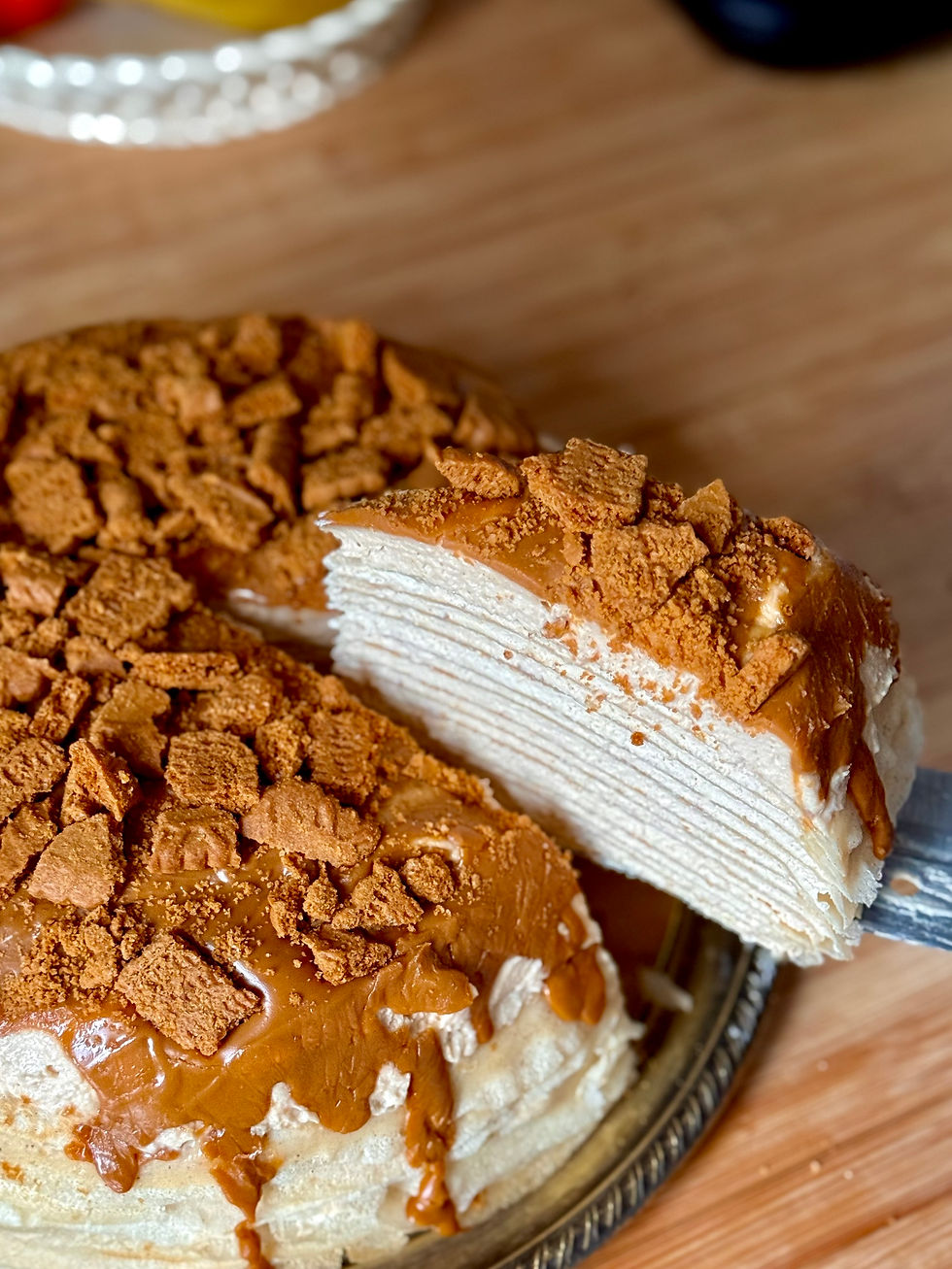 Part de Gâteau de Crêpes au Spéculoos